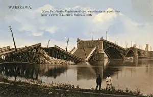 Damage to Jozef Poniatowski Bridge, Warsaw, Poland
