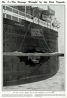 Images Dated 27th April 2012: The Damage on the Lusitania by the first torpedo