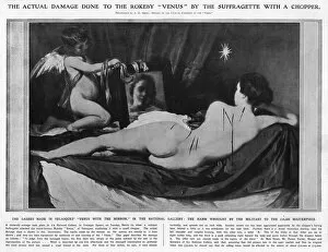 Venus Gallery: Damage done to the Rokeby Venus by suffragette
