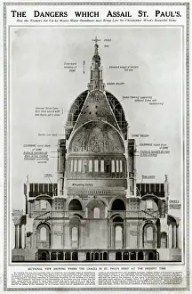Foundations Prints: Damage to St Pauls Cathedral, London