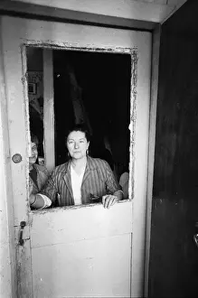Segregation Prints: Damaged front door, Belfast, Northern Ireland