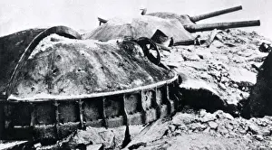 Damaged fort after Battle of Tutrakan, Romania, WW1