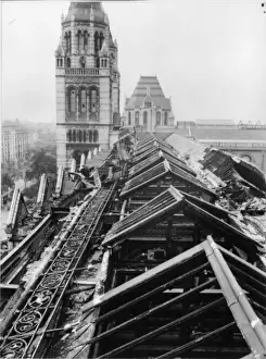 The damaged roof of the Botany Department, 1940