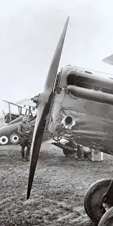Damaged SE5 biplane, Northern France, WW1