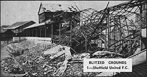 Damaged stands at Sheffield United Football ground