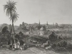Minarets Prints: Damascus. Engraving by Ransonnette