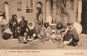 Damascus Prints: Damascus, Syria - Bedouin men making (and drinking) coffee