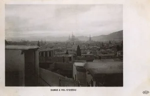 Damas Prints: Damascus, Syria - Birds eye panoramic View - misty light