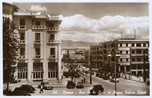 Damascus, Syria - Rue de la Gare and the Orient Palace Hotel