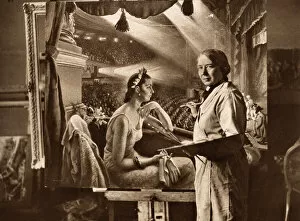 Painter Collection: Dame Laura Knight working on a painting of the Palladium