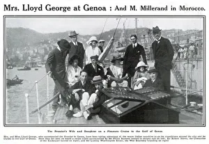 Premier Prints: Dame Margaret Lloyd George on board a yacht at Genoa