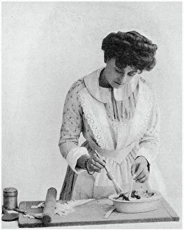 Baking Collection: Damp the pie-dish with white of egg to make the paste stick. Date: 1907