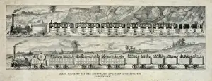 Dampf eilwagen auf der eisenbahn zwischen Liverpool und Manc