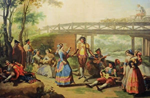 Castile Collection: Dance beside the Bridge over the Manzanares Channel, 1784