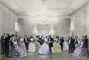 Biblioth X8c75 Prints: Dance hall of Mr. Laborde. Litography. FRANCE