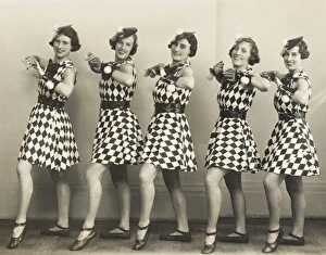 Line of dancing girls