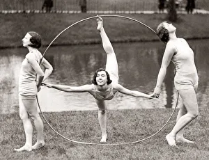 Hoops Prints: Dancers with hoops, Liverpool Dance School, 1930 s