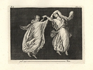 Antiquitiesofherculaneum Gallery: Dancers from a mural in Pompeii
