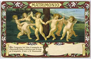 Putti Prints: DANCING CHERUBS
