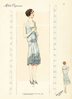 Haute Couture Prints: Dancing frock in sky-blue crepe georgette