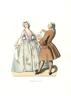 Longhi Prints: Dancing master and young Venetian woman, 18th century, Italy