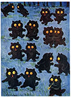 Cats Prints: Dancing Night Cats by Louis Wain