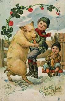 Anthropomorphism Collection: Dancing with a Pig C1905