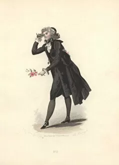 Dandy with lorgnette, era of Marie Antoinette