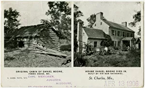 Cabin Collection: Daniel Boones Cabin and the house in which he died