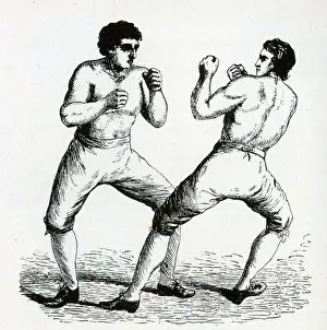Boxers Prints: Daniel Mendoza and Richard Humphries in boxing match