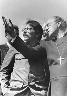 Daniel Collection: Daniel Ortega with Archbishop Robert Runcie