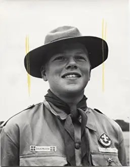Scandinavian Prints: Danish boy scout in camp, World Jamboree