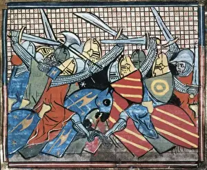 Biblioth X8c75 Prints: Danish defeat. Illustration from Grandes Chroniques
