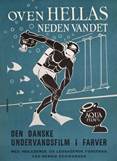 Henrik Collection: Danish poster, underwater film in colour, Greece