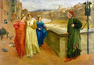 Alighieri Gallery: Dante Alighieri, Italian poet, sees his beloved Beatrice