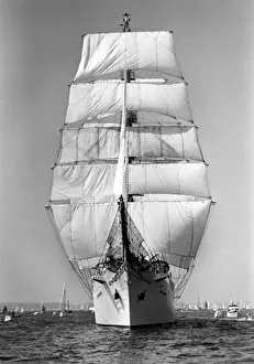 Smaller Prints: The Dar Mlodziezy, Polish tall ship, fully rigged, Falmouth