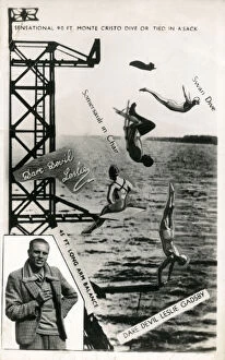 Diver Collection: Daredevil Diver Leslie Gadsby, Shanklin Pier, Isle of Wight