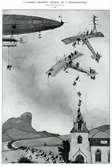 Steeple Prints: A Daring Frontal Attack on a Bomb Dropper, WW1
