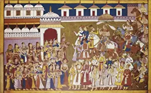 Ilustraci Prints: Dasaratha comes back after Putreshthis sacrifice