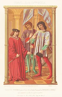 Charles Louandre Prints: Dauphin of France receiving news of the death of Charles VI, 142