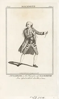 Theater Prints: David Garrick in the title role in Macbeth, 1744