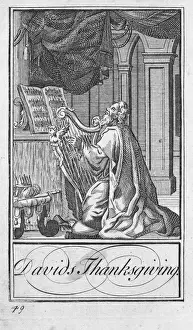 David playing harp giving thanks