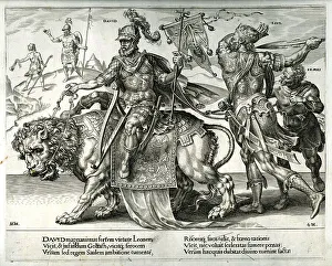 1564 Prints: David Riding On A Lion and Saul