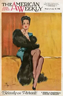Heeled Prints: David Wright woman in black fur stole