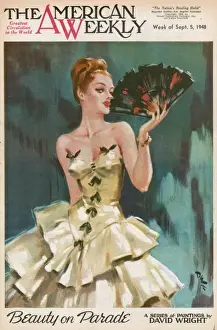 Bows Prints: David Wright woman with black and red fan