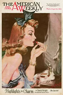 David Wright woman with lipstick
