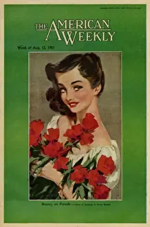 Sensual Prints: David Wright woman with red flowers