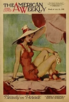 Images Dated 17th October 2011: David Wright woman in red swimsuit