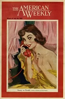David Wright woman with red telephone