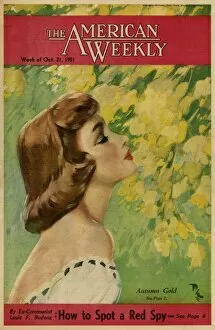 Images Dated 17th October 2011: David Wright woman smelling yellow flowers